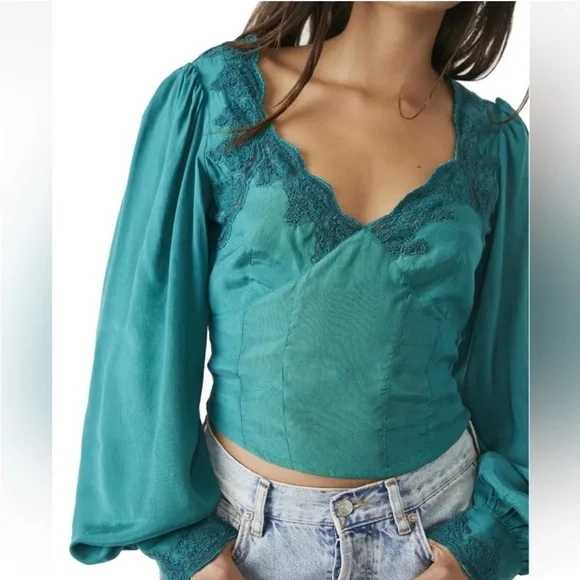 Free People Janelle Lace Top - Picture 2 of 12